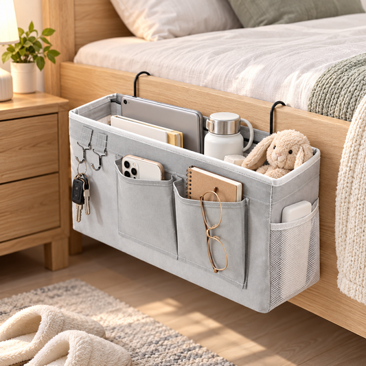 Bedside Hanging Organizer with Hooks