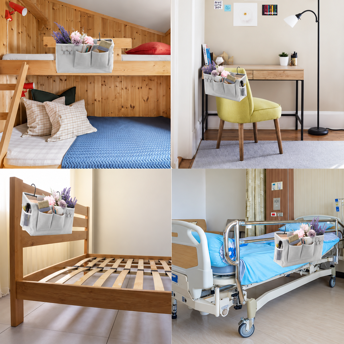 Bedside Hanging Organizer with Hooks