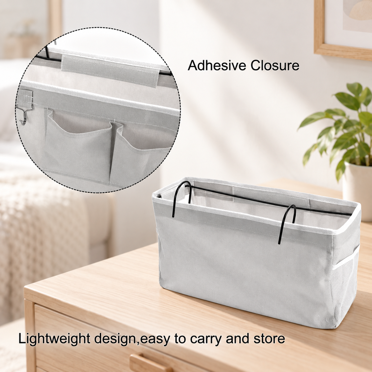 Bedside Hanging Organizer with Hooks