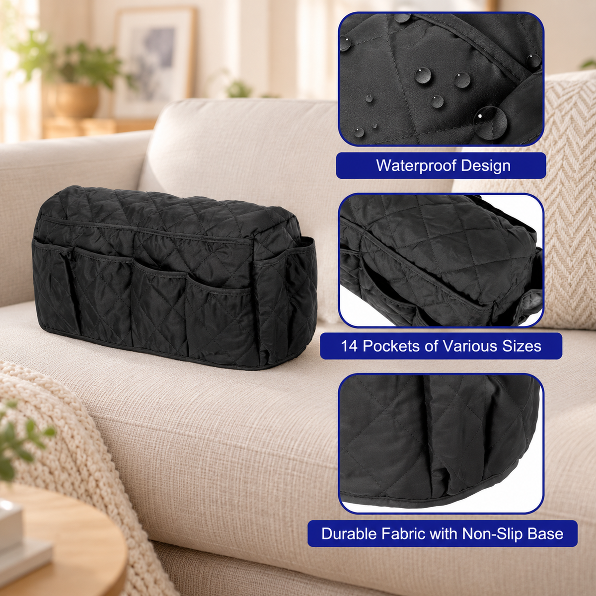 Non-Slip Sofa Armrest Organizer